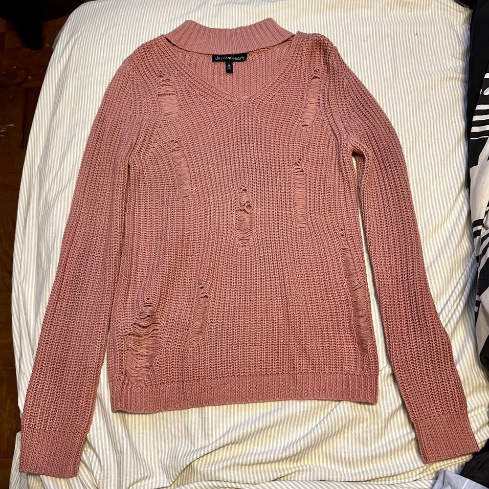 Derek Heart Distressed Sweater